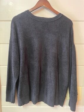Barefoot Dreams Sweater Women’s CozyChic Lite Pullover Black Gray Size L.